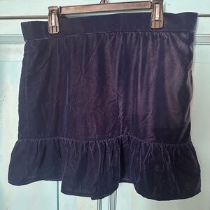 J. Crew Velvet Skirt in Rich Navy